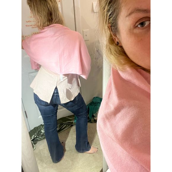 COPY - ❤️🧣BEAUTIFUL DESIGNER SCARF🧣❤️INFINITY LONG EUC GIFT TEXTURED PASTEL PINK - Picture 9 of 14